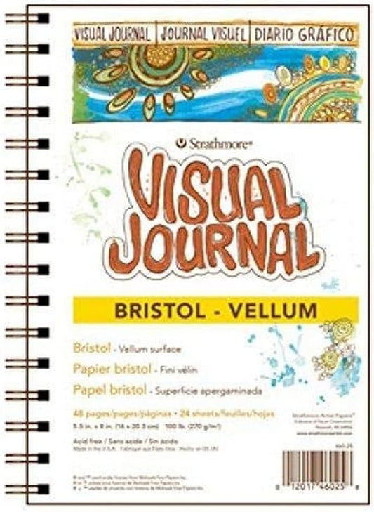 Strathmore 300 Series Visual Bristol Journal, 9"x12" Vellum, Wire Bound, 24 Sheets