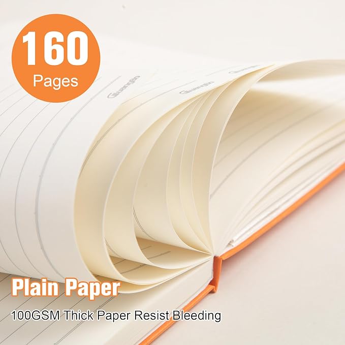 Lined Journal Notebook for Work with 160 Pages, 5.6" x 8" Hardcover Notebooks Journals Medium Size for Writing Women Men