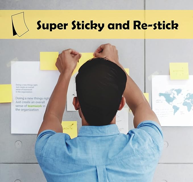 2400 Sheets Mini Sticky Notes Yellow 2 x 1.5in, Small Sticky Pads, 24 Pack Notes Pads Memo Pads,Strong Self-Adhesive Notes,Bulk Tiny Pads Easy to Post Notes for Home, Office, School(100 Sheets/Pad)