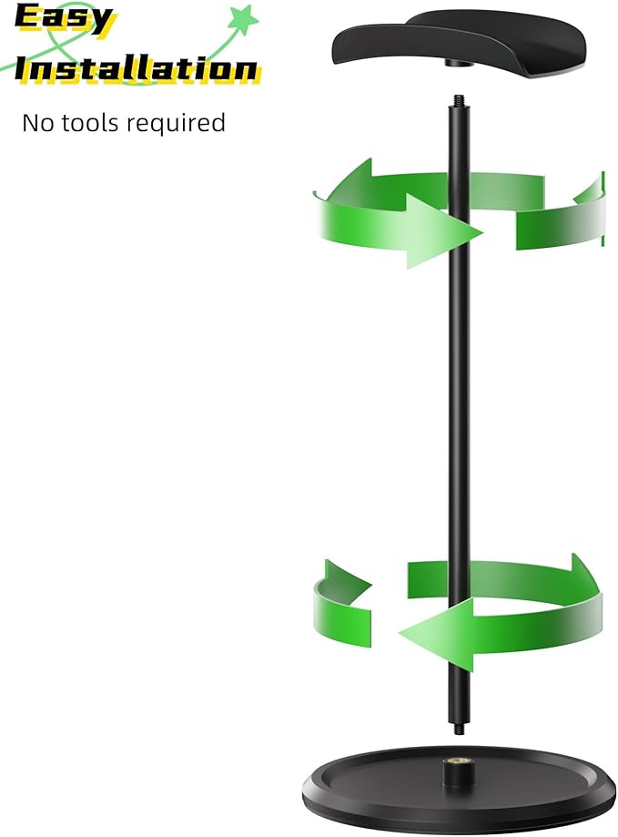 Headphone Stand【1PACK】 Headphone Holder with Storage Tray Compatible for Max Pro, Beats, Bose and Most Gaming Headphones. 【No Tools Required】 YO-2 (Black)