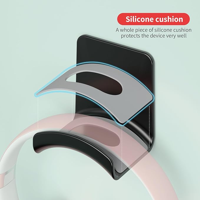 Headphone Wall Mount Mini Headphone Hook Holder with Strong Adhesive Headset Stand Headset Holder-Wall Mount
