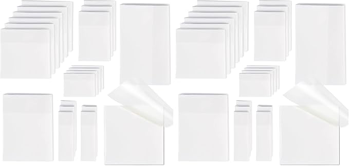 [1000 PCS] Transparent Sticky Notes, 6 Sizes Clear Sticky Notes Pads, Waterproof Self-Adhesive Translucent Sticky Notes for Annotating Books, See Through Sticky Notes for School & Office (Pack of 2)