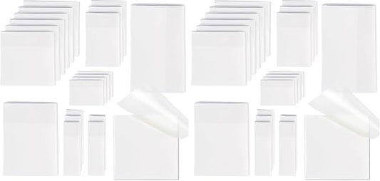 [1000 PCS] Transparent Sticky Notes, 6 Sizes Clear Sticky Notes Pads, Waterproof Self-Adhesive Translucent Sticky Notes for Annotating Books, See Through Sticky Notes for School & Office (Pack of 2)