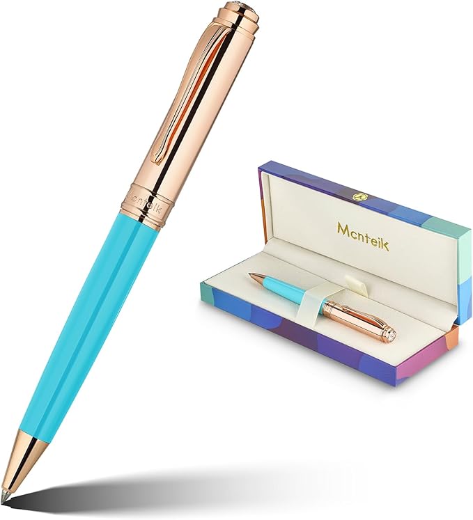 Luxury Gel Pen, Top Set With 8mm Brilliant Diamond,Delicate Green Pen Lacquer,Rose Real Gold Finish, Black Ink Refill,Fancy Gift Pen For Girl, Unique, Professional, Office Pens