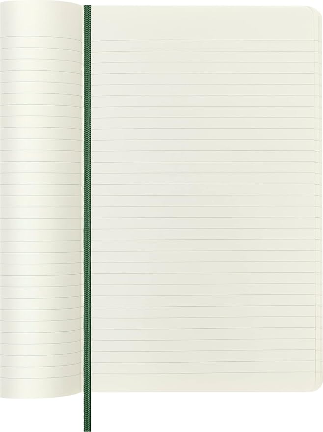 Moleskine Classic Notebook, Soft Cover, Large (5" x 8.25") Ruled/Lined, Myrtle Green, 192 Pages