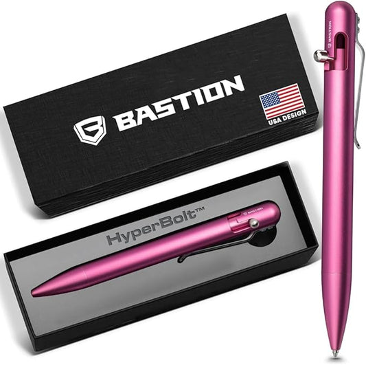 BASTION® Luxury Bolt Action Pen, Durable Professional Ballpoint Pen with Fine Tip, EDC Pen, Ink Refillable Pen for Birthday Gift, Travel Pen for School and Work