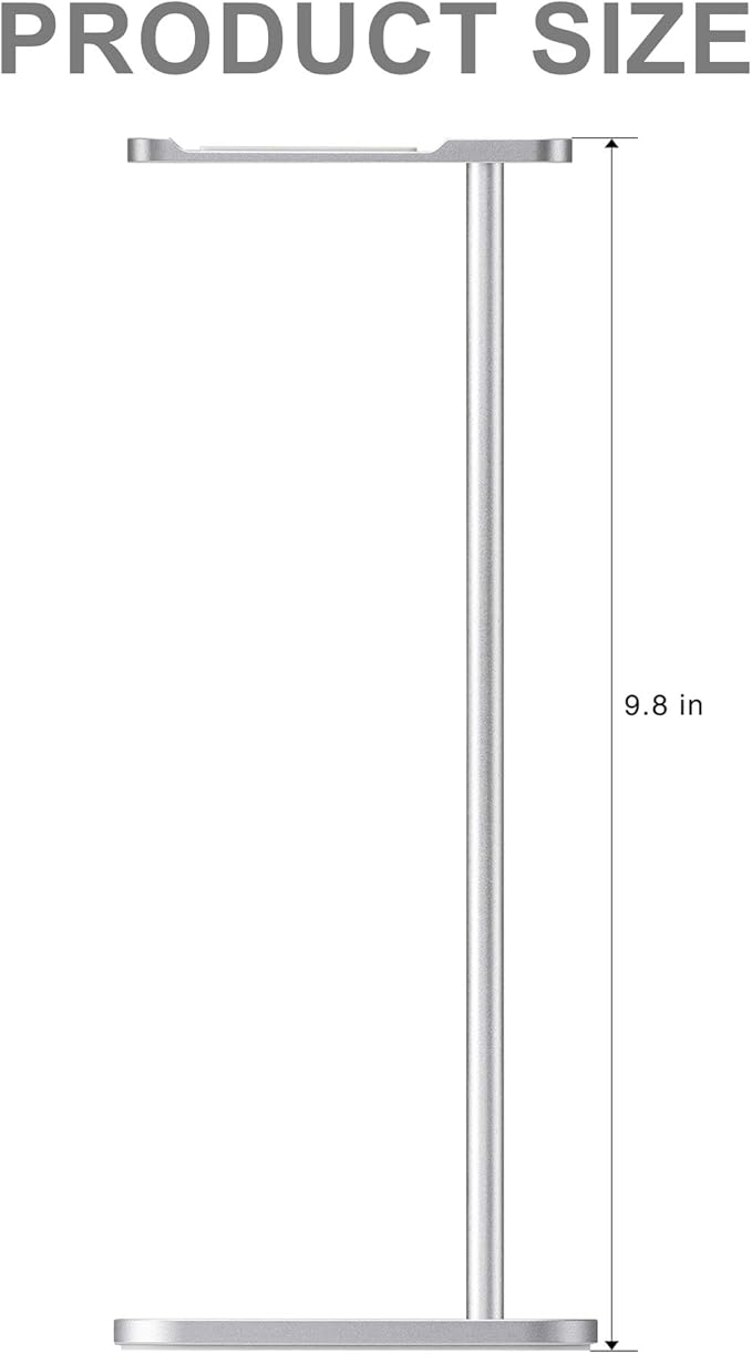 MHQJRH Aluminum Headphone Stand Headset Holder for Sennheiser, Sony, Bose, Beats,AKG, Razer Headphone Display Stand (Silver)