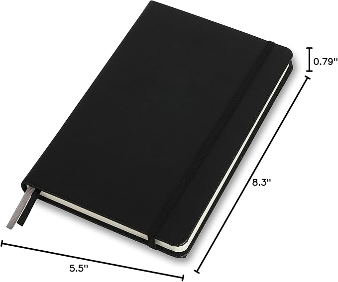 Minimalism Art, Premium Hard Cover Notebook Journal, Classic 5" x 8.3", 122 Numbered Pages, Gusseted Pocket, Ribbon Bookmark, Extra Thick Ink-Proof Paper 120gsm, San Francisco (Ruled, Black)