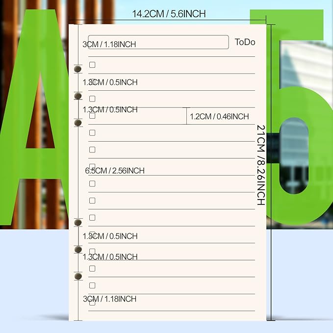 LEOBRO To Do List A5 Refill Paper, A5 Daily Planner Binder Insert Paper, with Page Marker, Paper Sheets for Stationery, 90 Sheets/180 Pages