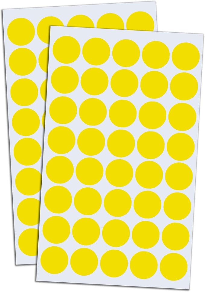 8000 Pack, 3/4" Round Dot Stickers Circle Labels - Yellow