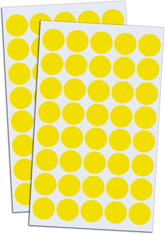 2000 Pack, 3/4" Round Dot Stickers Circle Labels - Yellow