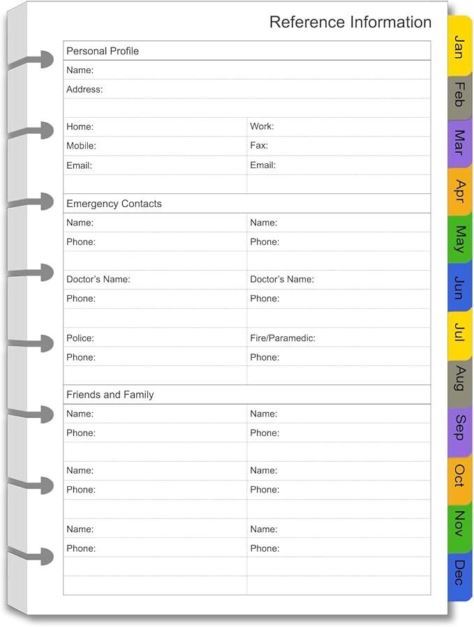Tiankool 2026 Planner Refill for A5 8-Hole Discbound Binder,Weekly & Monthly Planner Inserts Runs from Jan 2026 to Dec 2026, 5-3/4" x 8-1/4"