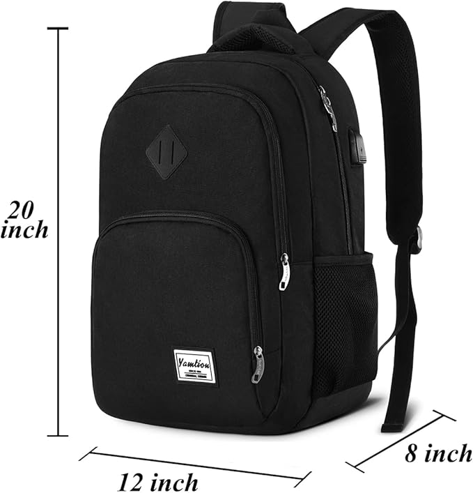 YAMTION 17.3 Inch Large Backpack for Men and Women,School Backpack for Teenager,Travel Laptop Bookbag with USB Charging port for Business Work College Travel Trip
