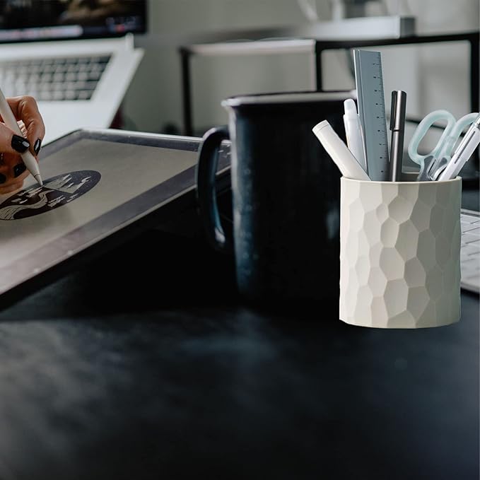 Pen Holder,Nordic Style Silicone Waterproof Pencil Holder for Desk Simple&Modern Minimalist Makeup Organizer Multifunctional Office Supplies for Home,Kids and School(Light grey)