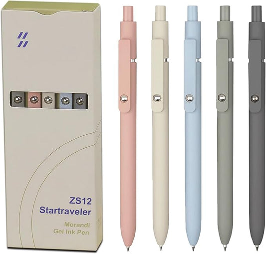 VICO Gel Pens, 5 Pcs 0.5mm Quick Dry Black Ink Pen Fine Point Smooth Writing Pens, Aesthetic Cute Office School Supplies Gifts for Women Men, High-End Series for Journaling Note Taking