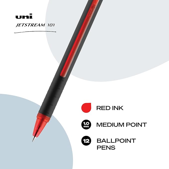 uniball Jetstream 101 Ballpoint Pen, Medium Point (1.0mm), Red