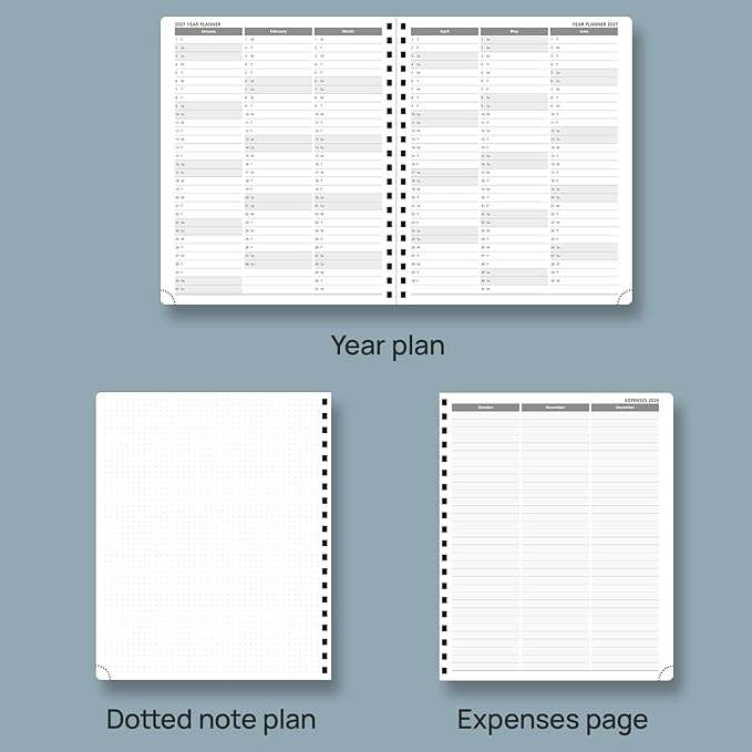 POPRUN 2026 Planner (Large - 8.5" x 10.5") with Hourly Schedule & Vertical Layout - 2026 Weekly Calendar (Jan. 2026 - Dec.2026) for Time Management, Monthly Tabs, Spiral Bound, Soft Cover - Pink