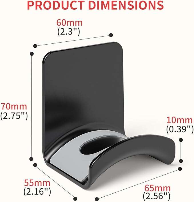 Gmae Headphone Stand for Desk Mini Headphone Hanger Holder with Strong Adhesive Gmae Headset Stand Headset Holder(ZY88 Under Desk and Wall Mount Black)