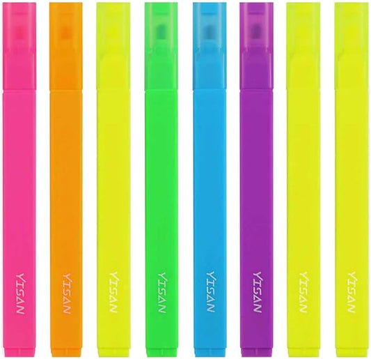 YISAN Highlighters Assorted Colores,Soft Tip Highlighters No Bleed,Journal Pens 70955