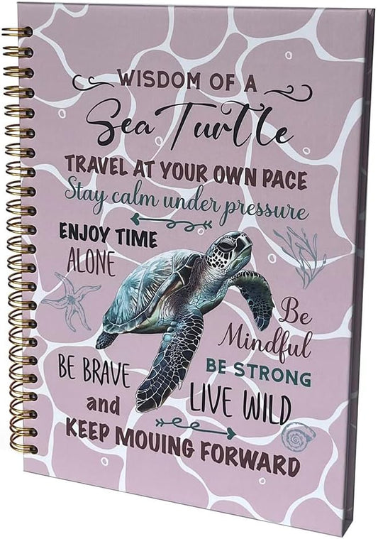 Cute Notebooks Journal For Women - Sea Turtle Dairy Funny Hardcover College Ruled Lined,5.8"X8.3",Pretty Spiral Meeting Notebook,Gifts For Sea Turtles Lover Men Friends On Birthday Christmas Mothers Day (Fuchsia)