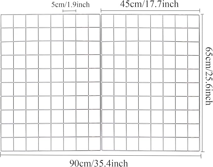 GBYAN Wall Grid Silver Wire Photo Grid Panels Desk Wall Organizer Metal Memo Board, 25.6" x17.7, 2 Pack