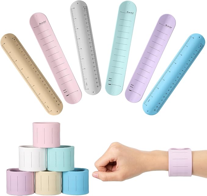 6 Pcs Nurse Silicone Bracelet to Do List Slap Silicone Reminder Bracelet Reusable Wearable Wrist Waterproof for Work Wrist Strap(Fresh Color,Classic Style)