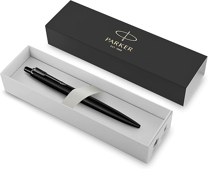 Parker Jotter XL Ballpoint Pen, Monochrome Matte Black, Medium Point, Blue Ink, Gift Box - Smooth Writing, Signature Design, Stationary, Desk Essentials
