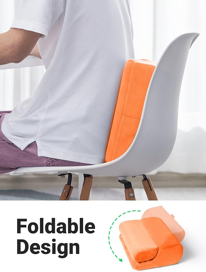 UGREEN Tablet Pillow Stand for Lap Soft Holder Bed with 3 Viewing Angles Adjustable Home Office Accessories Compatible with iPad Pro 13 12 11 10.5 Air Mini 5 4 3 2 Phone 16 15 14 E-Reader Orange