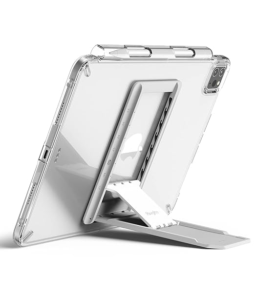 Ringke Outstanding Universal Tablet Stand Spring-Action Kickstand Multi Angle Adhesive Attachment for iPad Tablets, E-Reader, and More - Light Gray