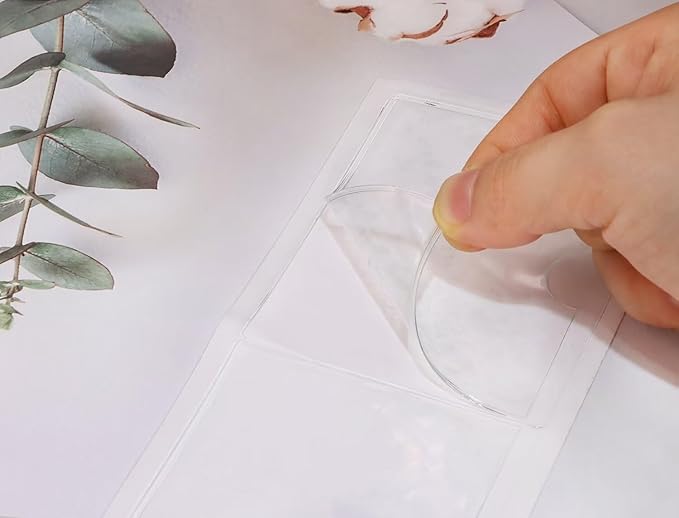 Tupalizy 10PCS Clear Adhesive Business Card Holder with Top Open Small Plastic Card Sleeves Pockets for Storage Bins Boxes Organizing Label Notebooks Name Tags Classroom Desk Planners,3.5x2.4 Inch