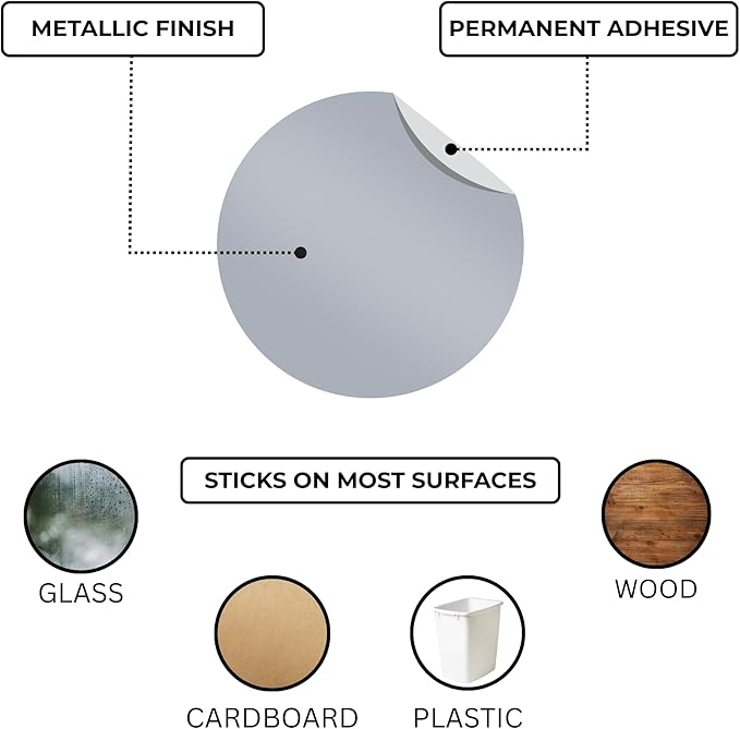 ChromaLabel 0.25 inch Metallic Silver Sticky Color Coding Dot Stickers, Ideal for Pricing, Office Supplies, Teachers, Comes with Handy Dispenser - Great for Retail, Manufacturing, Recreation