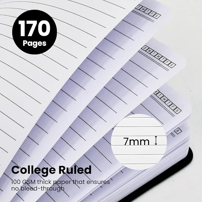 Nextnoid Lined Spiral Notebook Journal For Women & Men - A5(5.8" x 8.3") 170 Pages, Hardcover Notebooks for Work & Note Taking, College Ruled Journals for Writing - Burgundy