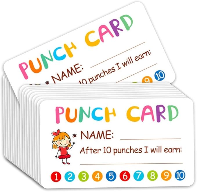 Punch Card, 100pcs Reward Incentive Card for Teacher, Behavior Chart for Kids, Homeschool Classroom Supplies for Motivation