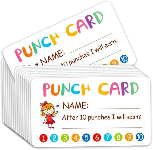 Punch Card, 100pcs Reward Incentive Card for Teacher, Behavior Chart for Kids, Homeschool Classroom Supplies for Motivation