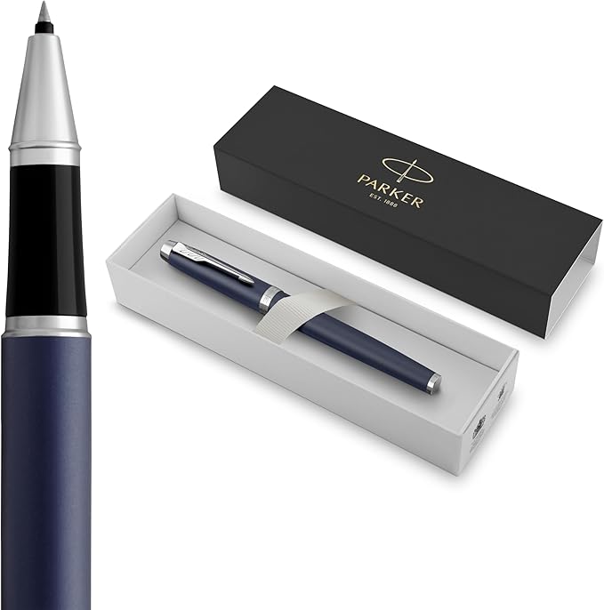 Parker IM Rollerball Pen, Matte Blue, Fine Point, Includes Black Ink Refill - Smooth Writing, Sleek, Polished, Professional