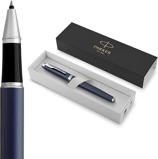 Parker IM Rollerball Pen, Matte Blue, Fine Point, Includes Black Ink Refill - Smooth Writing, Sleek, Polished, Professional