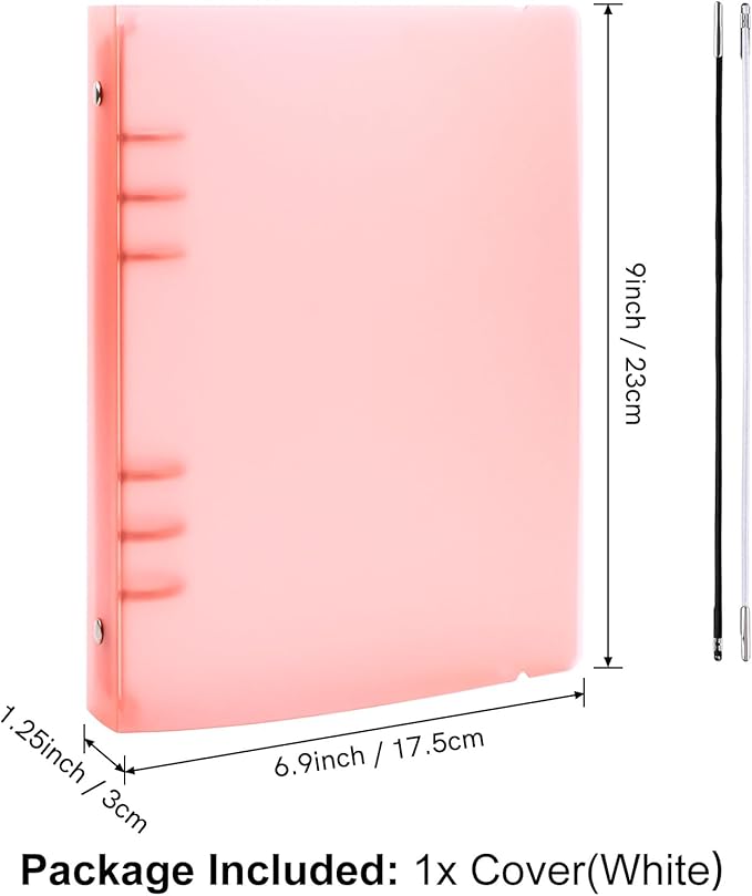 A5 6 Ring Binder Cover with Snap Button Closure Loose Leaf Folders Journal Notebook File Shell Protector for 6 Hole Planner Pages Refill Insert DIY Scrapbooking Stamp & Die Storage (Orange)