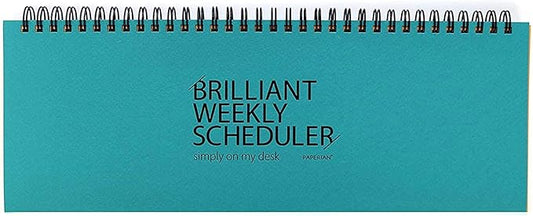 PAPERIAN Brilliant 2021 Blue Wirebound Undated Weekly Planner Pad Scheduler (12 x 4.4 inches)