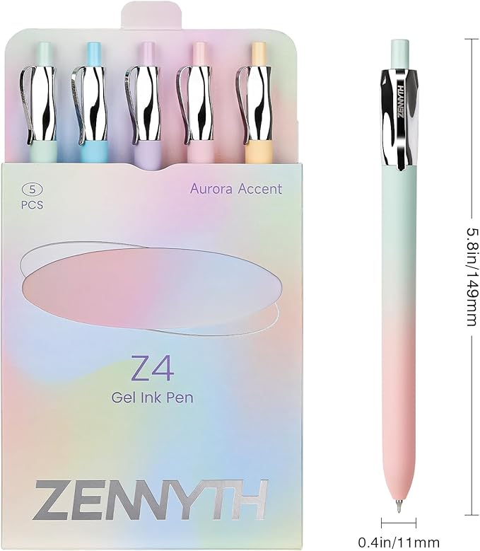 Ddaowanx Gel Pens,5Pcs Fine Point Smooth Writing Pens,0.5mm Quick Dry Black Ink for Journaling,Writing,Note Taking,Office&School Supplies,Aesthetic Desk Accessories Gifts for Women