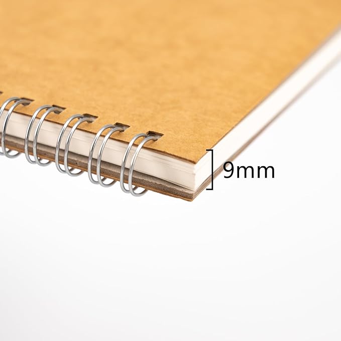 DSTELIN 10 inch x 7.5 inch, 100GSM, Blank Spiral Notebook, 1-Pack, Soft Cover, Sketch book, 100 Pages / 50 Sheets, with writing backboard, (Brown)