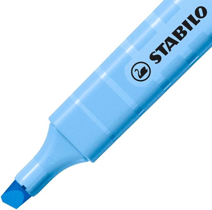 STABILO Highlighter swing cool Pastel - Pack of 8 - Assorted Colors, Portable, Clip Closure, Office + School Supplies