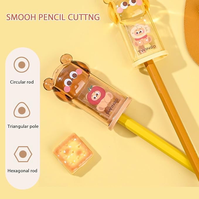 Cute Bear Stationery Set,Including 3Pcs Cute Bear Pencil Sharpeners, Kawaii School Supplies for Kawaii Office School Home Supplies
