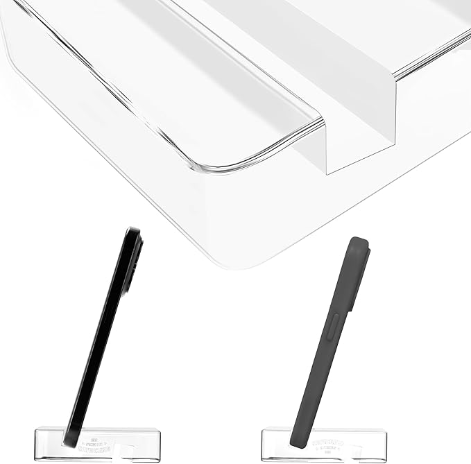 Square Portable Acrylic Cell Phone, CuteTransparent Desk Tablet Stand Universal Creative Travel-Friendly Accessory Compatible Smartphones and Mini Tablet