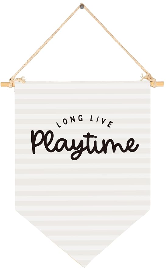 Playroom Decor, Long Live Playtime Banner, Boho Rainbow Linen Banner Wall Hanging Banner Flag Pennant Poster Decor for Toddler Boy Kids Room Nursery Playroom-Birthday Christmas Gift-15.6"x11"