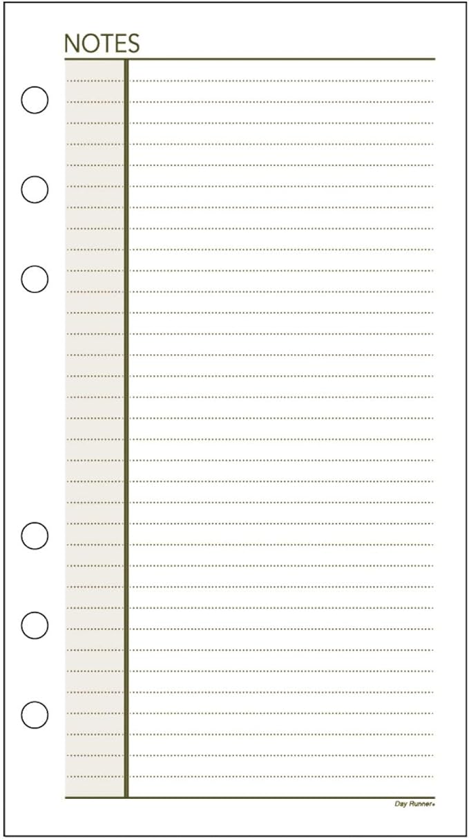 AT-A-GLANCE Day Runner Lined NotePad Pages, Refill, Loose-Leaf, Undated, for Planner, 3-3/4" x 6-3/4", Size 3, 30 Sheets/Pack (033-3)