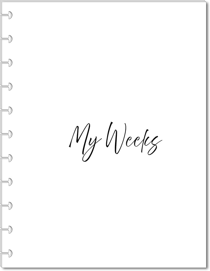 Undated Weekly Planner Inserts fits 11-Disc Letter Size. Fits; TUL Letter, Staples ARC Notebook, Levenger Circa, NOTIQ Letra 11-Disc (XL1), Marta Stewart (11 Disc, Letter)
