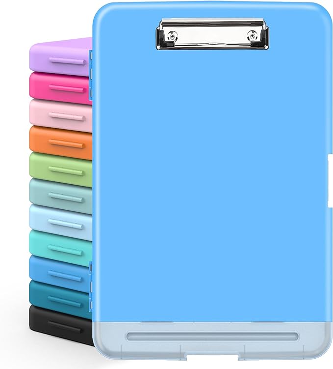 Sooez Clipboards with Storage, High Capacity Clip Boards 8.5x11 with Storage, Heavy Duty Nursing Clipboard Folder, Plastic Clipboard with Pen Holder for Women Teachers Work, School & Office Supplies