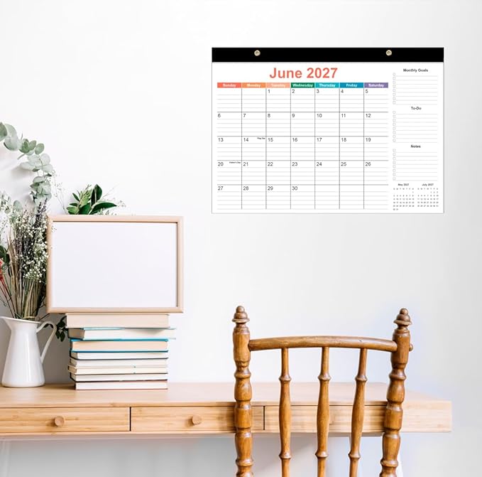 2026 Desk Calendar - 18 Months Calendar from January 2026 to June 2027, Desk Calendar 2026-2027 with Thick Paper, 12" x 17", Colorful