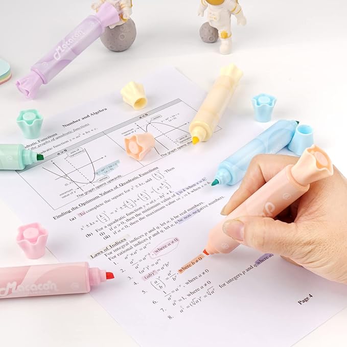 Candy Shape Highlighters, Assorted colors,Chisel Tip,Water Based,Quick Dry& Write Smoothly 6 Macaron Colors (CANDY HIGHLIGHTER)