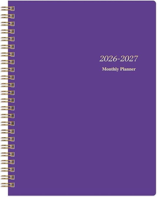 Monthly Planner 2026-2027, Jan 2026 - Dec 2027, 2 Year Calendar 2026-2027 Monthly Planner, 7.5" x 10", 24 month Calendar With Goals To Do List, Habit Tracker Suitable for Schools & Offices & Home, Purple